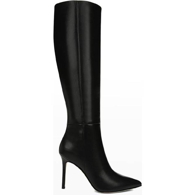 Veronica Beard Lisa Leather Tall Boot Wide-Calf Black Leather - 9