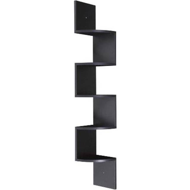 OneSpace 5 Tier Large Corner Wall Mount Shelf  Black