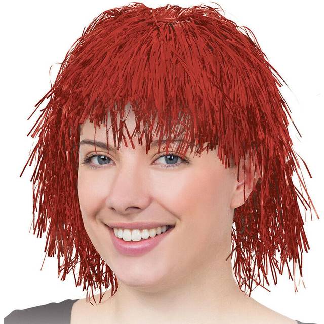Red Tinsel Wig