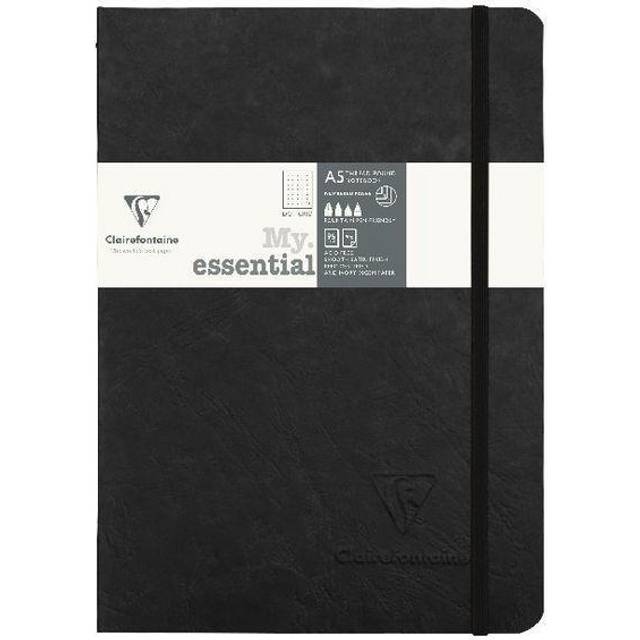 - Ref 793431C - Age Bag Thread-Bound Notebook (192 Pages) - A5 Size, Dot Rulings, 90gsm Brushed Vellum Paper, Elastic Closure - Black Cover