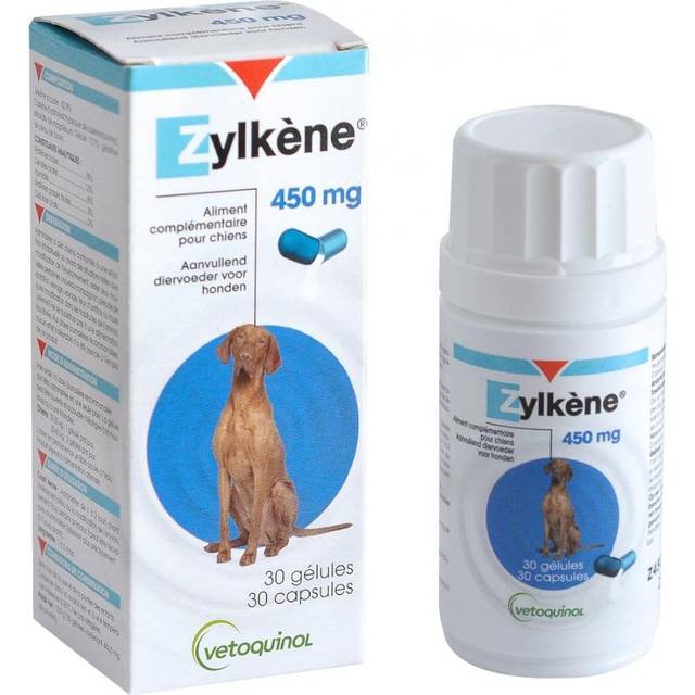Zylkene Kapslar 450 mg för stor hund (15 - 60 kg). Förpackning: 30 kapslar