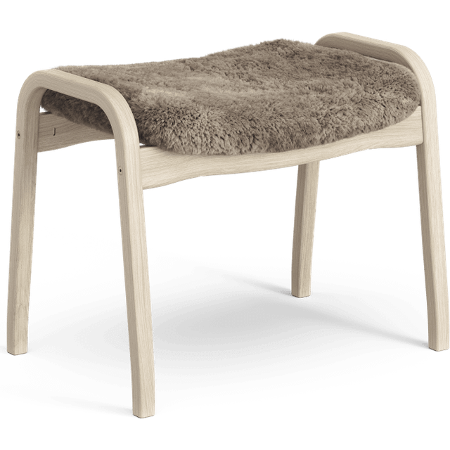 Swedese Lamino foot stool laquered beech/sheep skin Scandinavian Grey (grey)