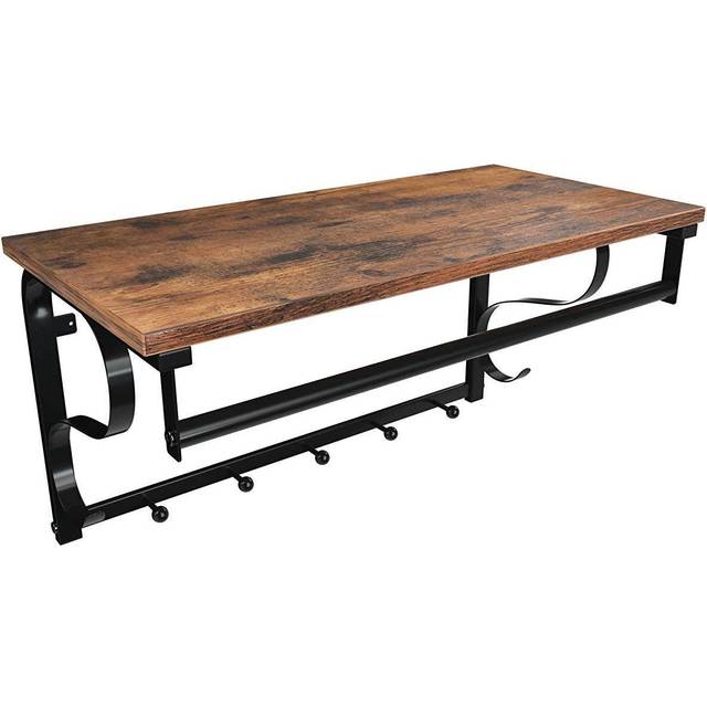 Vintage Floating Coat Shelves, Rustic Brown