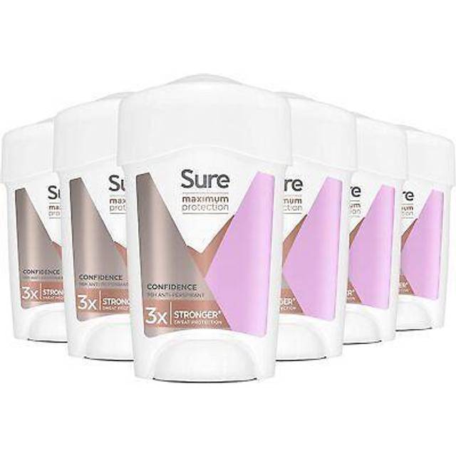 Sure Womens Women Maximum Protection Confidence Anti-Perspirant Cream, 6x 45ml - One Size
