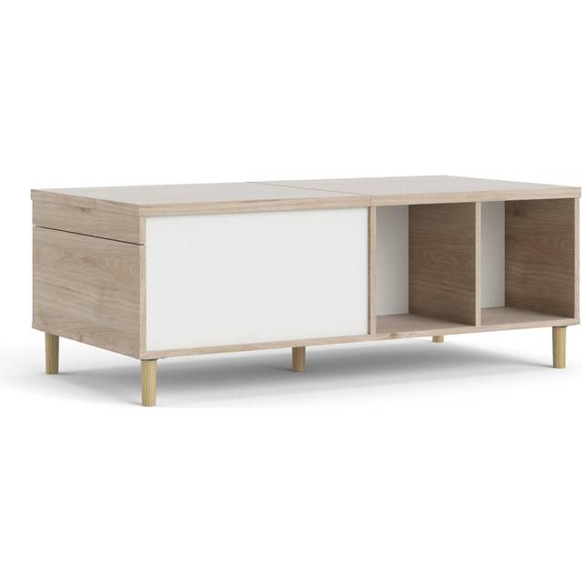Rome Coffee Table With Sliding Top In Jackson Hickory Oak With Matt Black