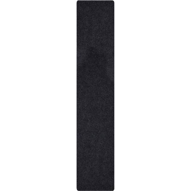 Ottomanson Solid Design Non-Slip Rubberback 3x25 Indoor/Outdoor Runner Rug for Hallway  Kitchen  Living Room  Garage  Patio  2'7 x 25'  Black