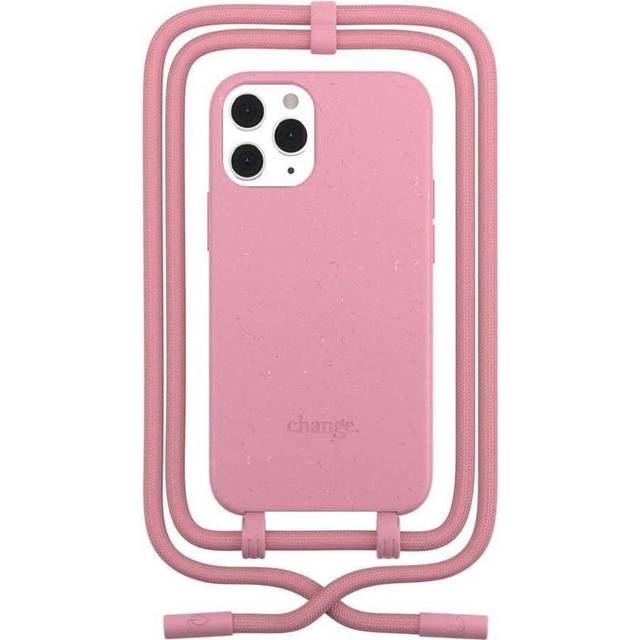 iPhone 12 Pro Max Woodcessories Change Skal med Rem - 100% Växtbaserat - Korallrosa