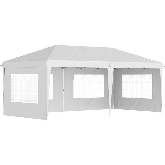 Outsunny 3 x 6m Heavy Duty Gazebo Marquee Party Tent with Storage Bag White | TJ Hughes