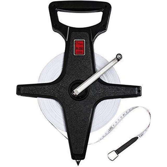 Champion Sports Open Reel Measure Tape  250 ft  75 Meters  with Metal Spike  Hand Crank - Open Tape Measure for Track and Field  Long Jump - Durable