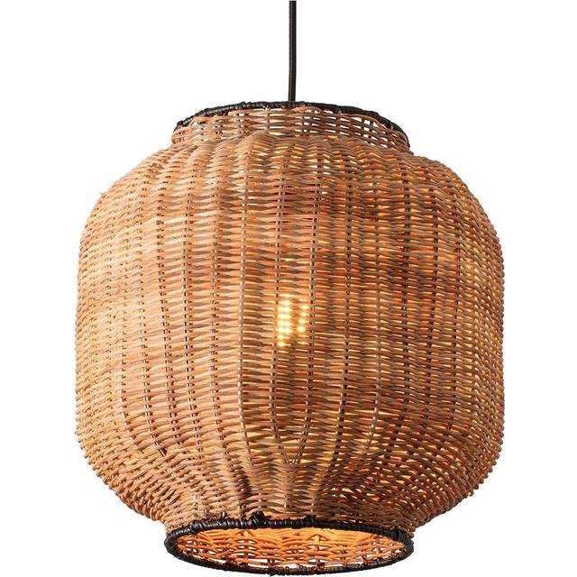 Faro Tupai Black, Rattan Dome Pendant Lamp 2700K