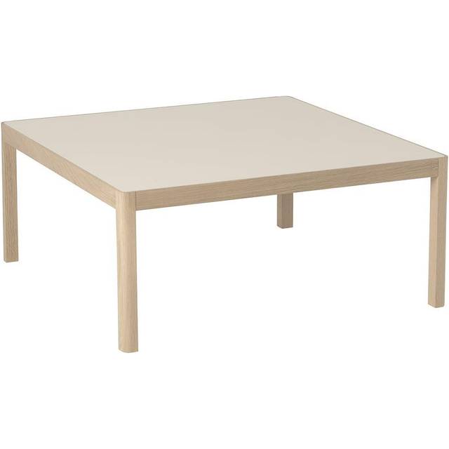 Workshop Coffee Table 86x86 cm, Warm Grey Linoleum / Oak