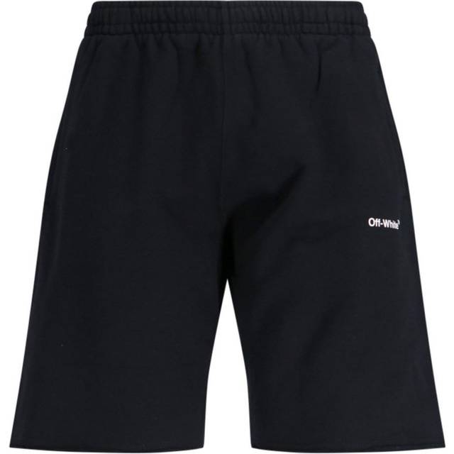 Off-White Mens Caravaggio Diag Sweatshort Black Cotton - Size Large