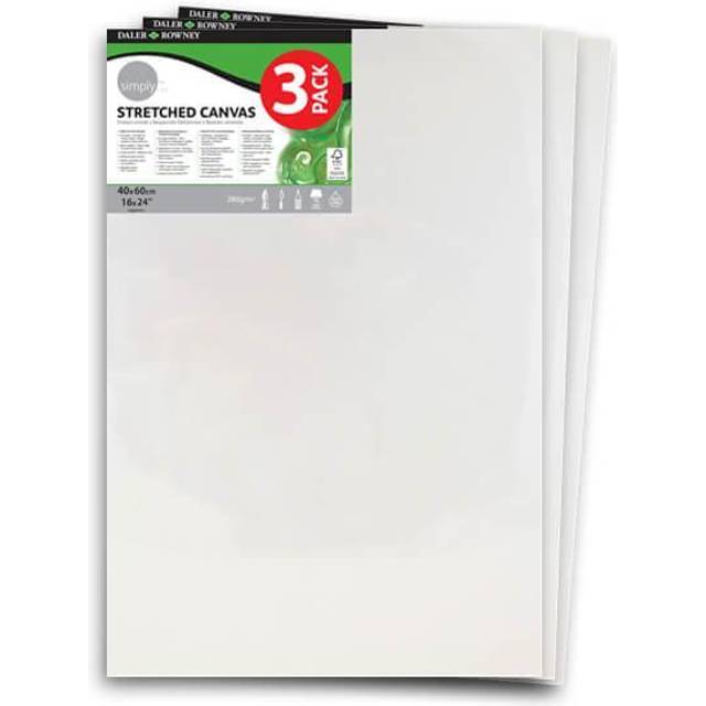 Daler Rowney Simply Canvas Pack of 3 - 40 x 60cm / 16 x 24"