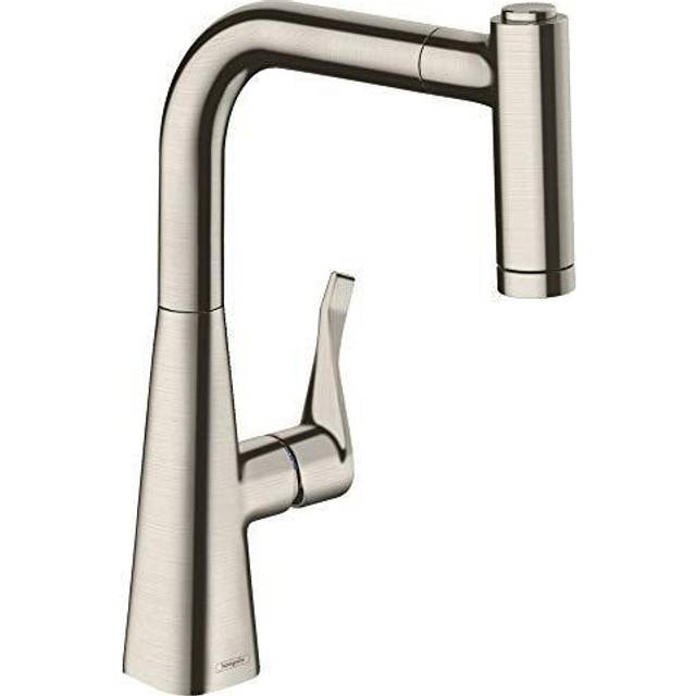 Hansgrohe Metris M71 Brushed Steel Pullout Spray Kitchen Sink Mixer Ta