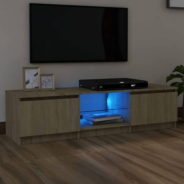 Vidaxl - tv Cabinet with led Lights Sonoma Oak 140x40x36 cm