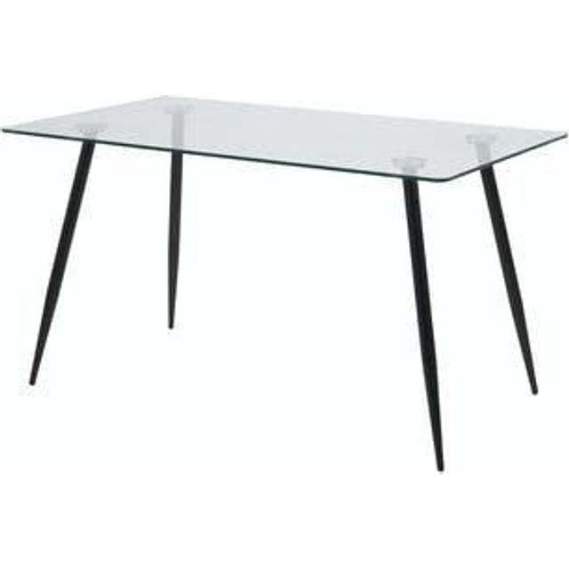 Florence Wilma 4 Seater Glass Top Dining Table - Black