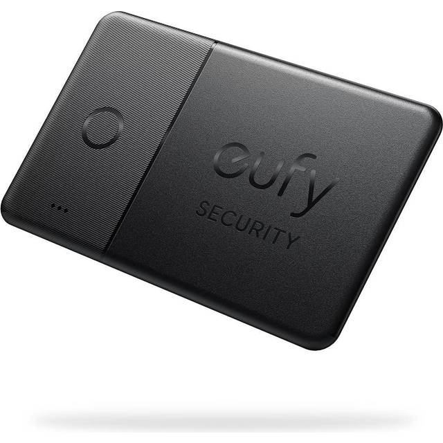 eufy security SmartTrack-kort (svart, 1-pack), fungerar med Apple Find My (endast iOS), plånboksspårare, telefonsökare, vattentålig, upp till 3 års batteritid, 2,4 mm tjocklek (Android stöds inte), (T87B2)