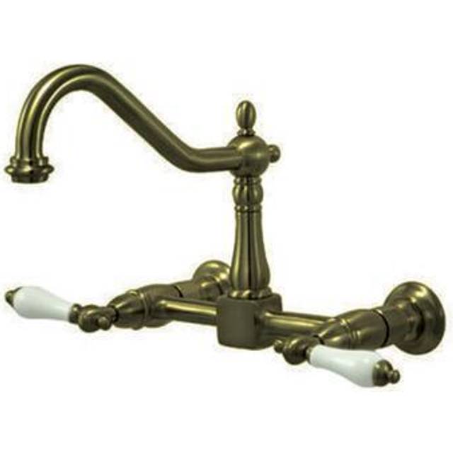 Kingston Brass KS1243PL Heritage 8 in. Wall Mount Kitchen Faucet  Anti