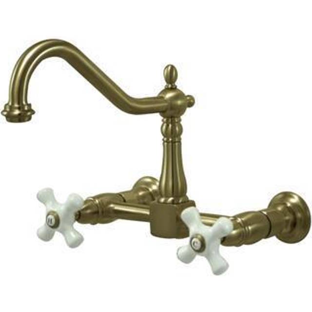 Kingston Brass KS1243PX Heritage 8 in. Wall Mount Kitchen Faucet  Anti