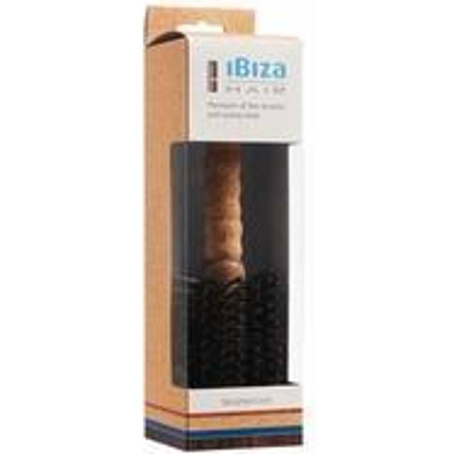Ibiza Hair Professional Round Boar Hair Brush (EX5  80mm)  Lightweight with Reinforced Bristles & Cork Handle  For Loose Curls  Big Volume & Large Sec