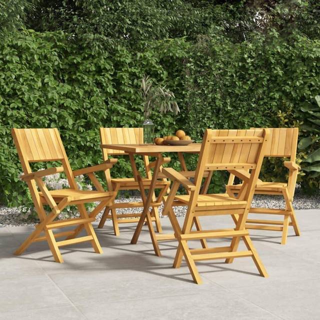 vidaXL Folding Garden Chairs 4 pcs 55x61x90 cm Solid Wood Teak - Brown