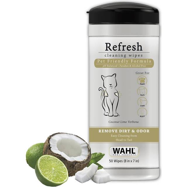 Wahl Refresh Grooming Pet Wipes, Pet Cleaning Wipes, Paraben Free Wipes, Alcohol Free, Peg-80 Free, Deodorising Tissues, Cleansing Wet Wipes for Pets,