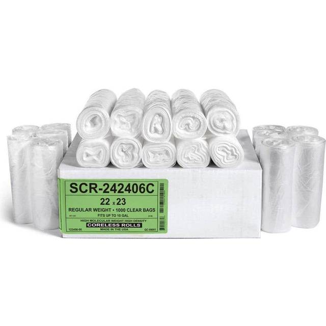Aluf Plastics 10 Gallon Trash Bags - (COMMERCIAL 1000 PACK) - Source Reduction Series Value High Density 6 MICRON gauge - Intended for Home, Office,
