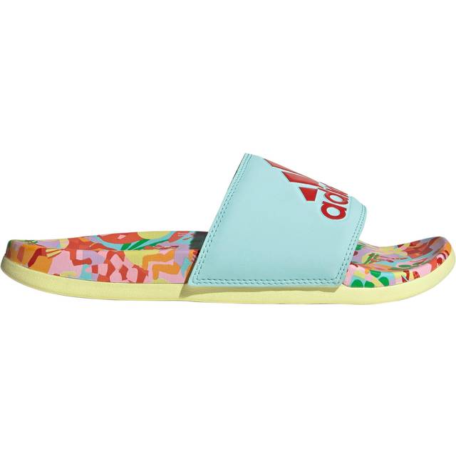 adidas Women's Adilette Comfort Slides Sandal  Clear Aqua/Lush Red/Pearl Citrine  11