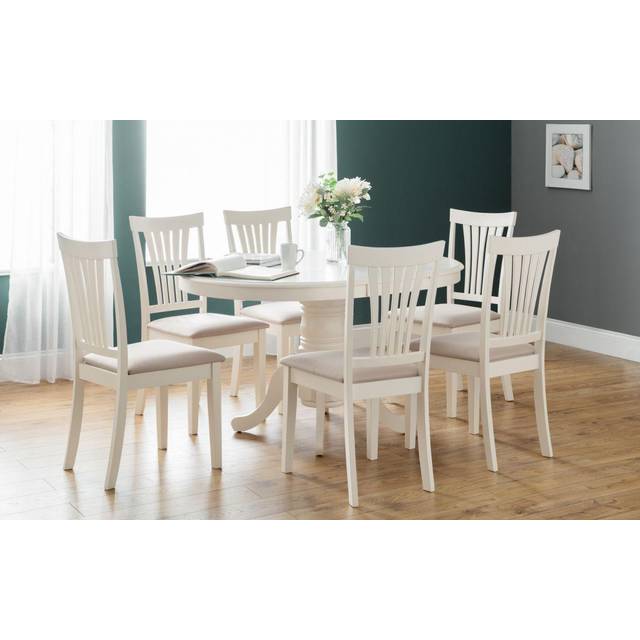 Julian Bowen Stanmore Extending Dining Table &4 Ivory Chairs