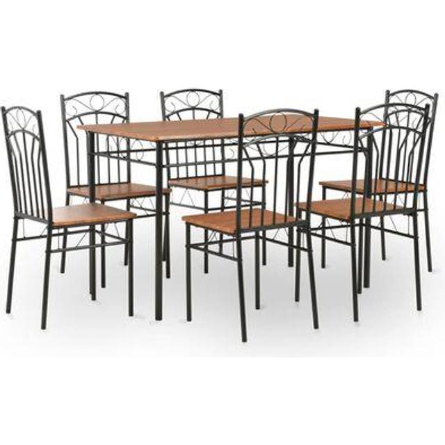 Vidaxl - 7 Piece Dining Set mdf and Steel Brown