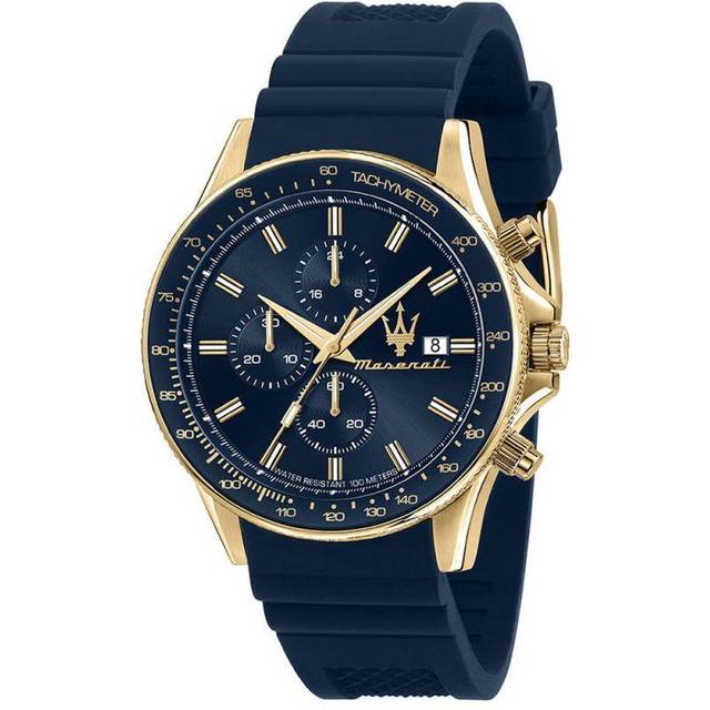 Maserati Sfida Chronograph Blue Sunray Dial Quartz R8871640004 100M Men's Watch