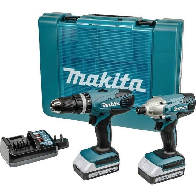 Makita - 18v Cordless Li-ion Combi Hammer Drill & Impact Driver Twin Pack Lithium