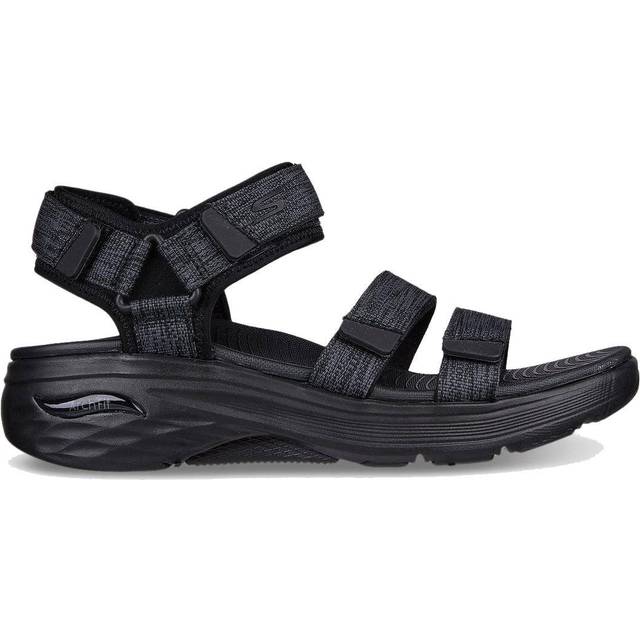 (7) Skechers Max Cushioning Arch Fit Prime Womens Walking Sandals in Black Grey