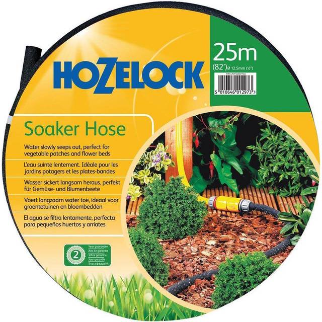 Hozelock Porous Soaker Hose Pipe with Connector 1/2" / 12.5mm 25m Black
