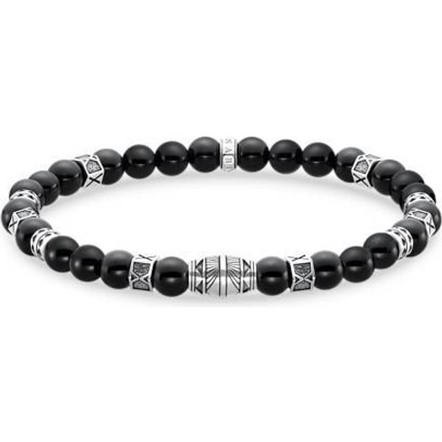 Thomas Sabo Bracelet with black onyx beads silver black A2087-507-11-L15,5 - black/silver-coloured - 15 cm