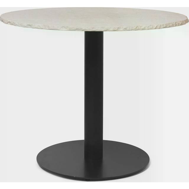Ferm Living - Mineral Dining Table - weiß, schwarz/gebürstet, pulverbeschichtet, verzinkt/H x Ø 72x90cm/jedes Stück ein Unikat - black (72.0 x &#8960;90.0cm)