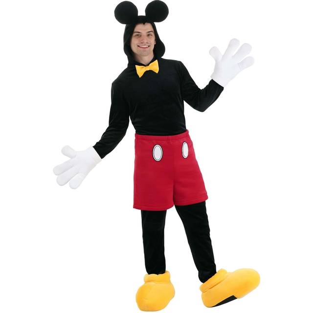 Deluxe Disney Mickey Mouse Men&#39;s Costume | Disney Costumes - Black&#47;Red&#47;Yellow (S)