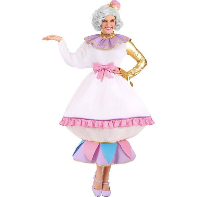 Beauty and the Beast Mrs. Potts Plus Size Costume for Women - Pink&#47;Purple&#47;White (5X)