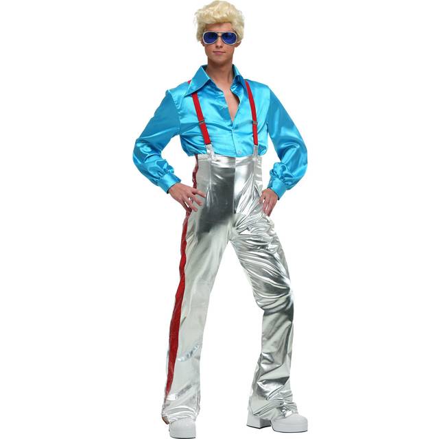 Funky Disco Men's Costume | Disco Costumes - Blue&#47;Gray&#47;Red (S)