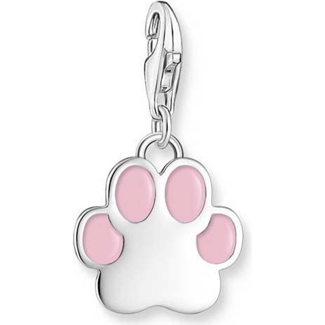 THOMAS SABO Silver Pink Cold Enamel Paw Print Charm 2015-007-9