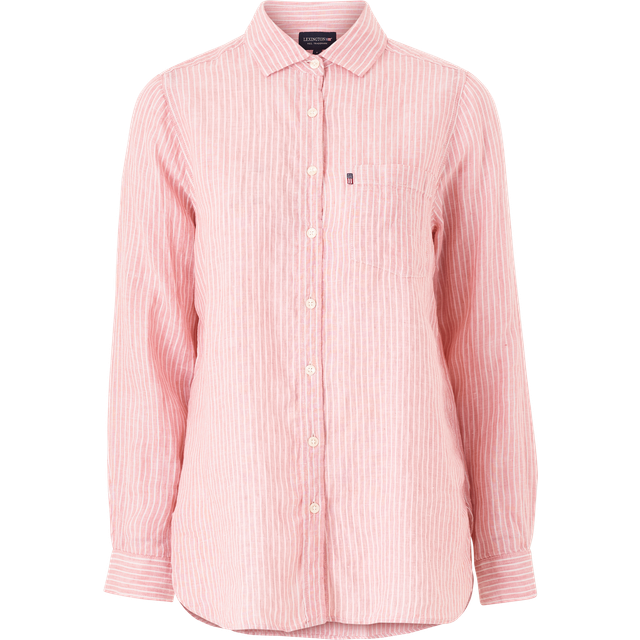 Lexington Isa Linen Shirt, Pink/White Stripe