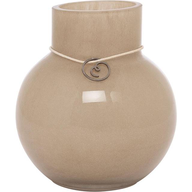 Glasvas rund 22cm Ø21cm, beige - Beige