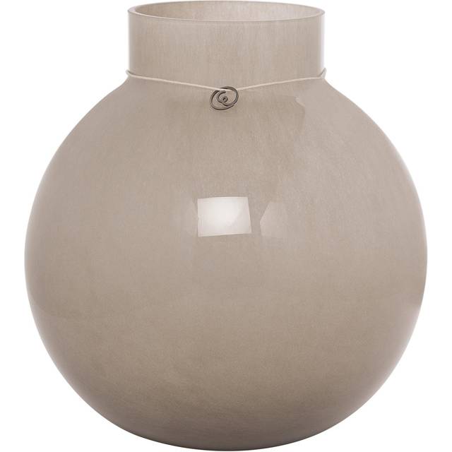 Glasvas rund 25cm Ø24cm, beige - Beige