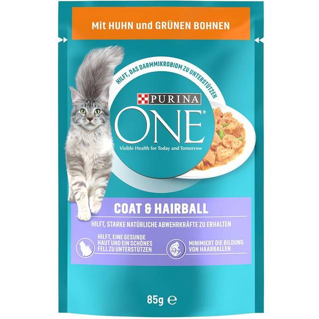 PURINA ONE Coat & Hairball - 26 x 85 g Kyckling & gröna bönor