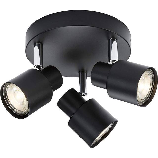 Knightsbridge Csp2mb 230v Gu10 Triple Spotlight Ceiling Light - Matt Black