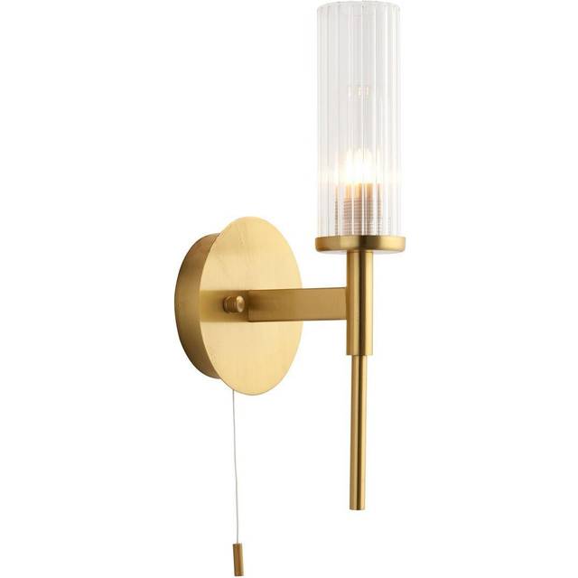 Endon 96163 Talo Bathroom 1 Light Wall Light Satin Brass Plate &amp; C