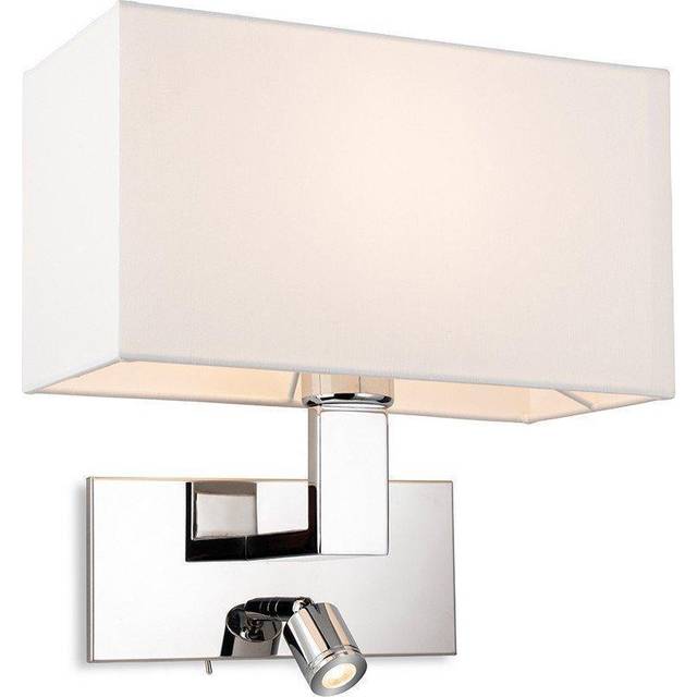 Firstlight Raffles Contemporary Style LED 2-Light Wall Light 1W Warm White Cream and Chrome