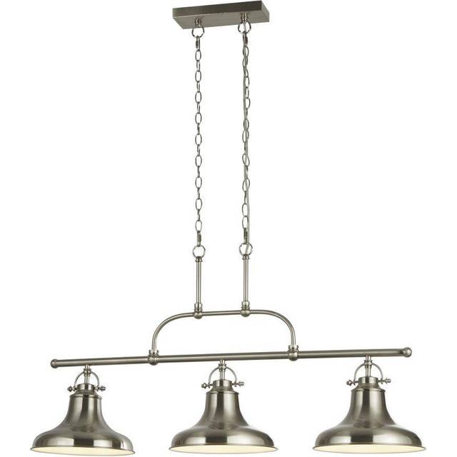 Searchlight 3193-3SS Dallas 3 Light Industrial Bar Pendant Satin Silve