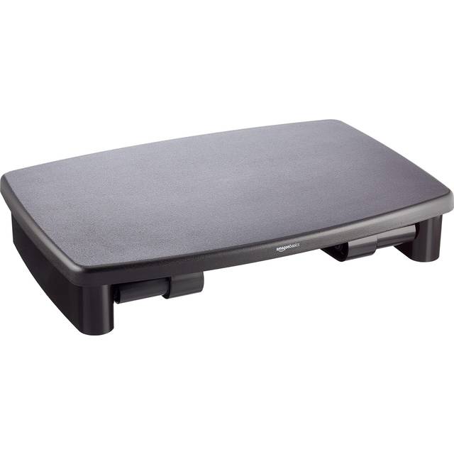 Amazon basics rectangular adjustable computer monitor riser desk stand for redu