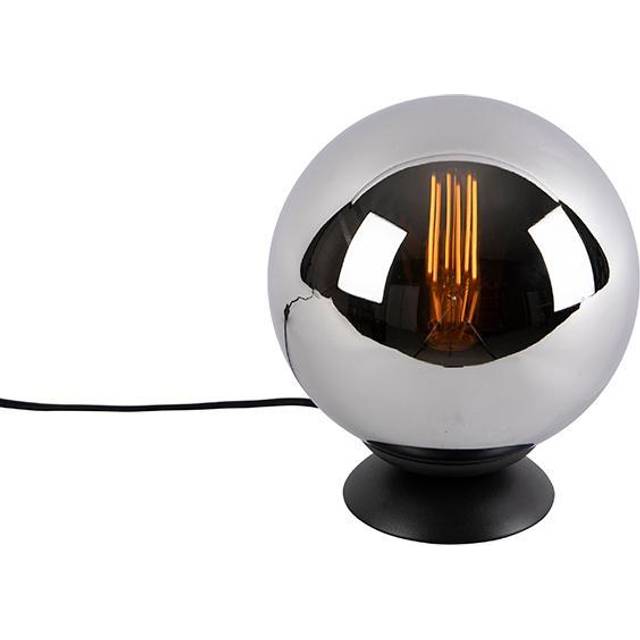 Art Deco Table Lamp Black with Smoke Glass - Pallon